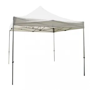 Gazebo da Esterno Pieghevole 290x290 cm Bianco Acciaio Poliestere