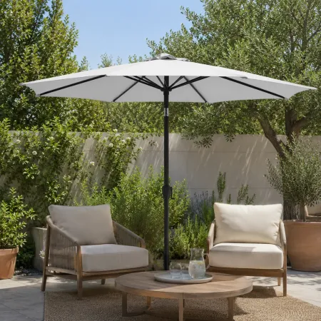 Ombrellone Grigio 3 Metri da Giardino Rotondo Antivento Palo Centrale Terrazzo | BricoShop24