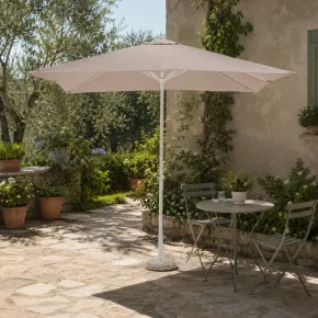 Ombrellone 3x2 mt Grigio Bianco Rettangolare da Giardino Antivento con Manovella | BricoShop24 2