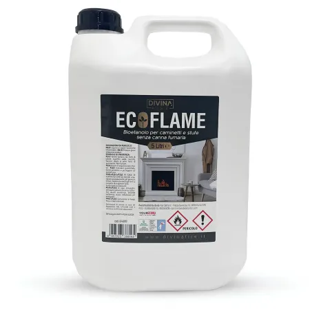 4 Taniche Bioetanolo Combustibile Ecoflame 5L per Biocamini Inodore