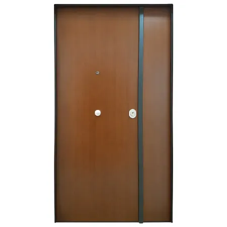 Portone Blindato Interno 2 Ante Porta Classe 3 Liscio Cilindro Europeo Noce