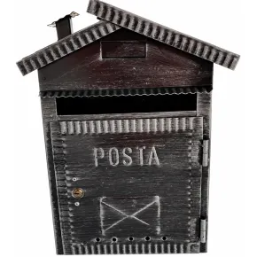 Cassetta Postale in Ferro Battuto Nero da Esterno Modello Casetta 2
