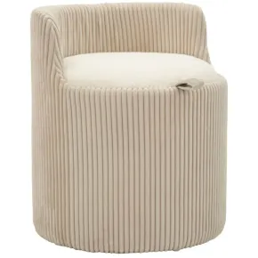 Pouf da Toeletta Contenitore Bianco Imbottito per Camera Soggiorno