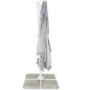 Ombrellone Palo Decentrato 3x3 Grigio da Giardino Antivento in Alluminio Esterno | BricoShop24 2