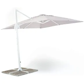 Ombrellone Palo Decentrato 3x3 Grigio da Giardino Antivento in Alluminio Esterno | BricoShop24