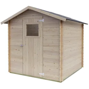 Casetta in Legno da Giardino Block House 2x2 m con Porta Finestrata