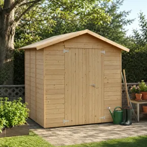 Casetta in Legno da Giardino 238x245 cm con Porta Doppia a Battente 2