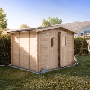 Casetta in Legno Block House 249x249 cm Impermeabile da Giardino 2