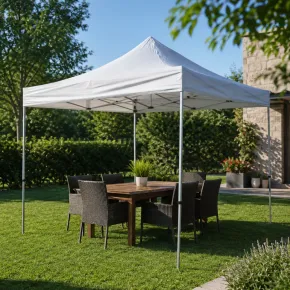 Gazebo a Fisarmonica in Alluminio 300x450 cm Bianco Impermeabile Borsa 2