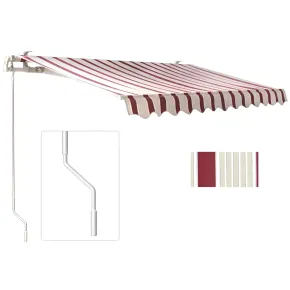 Tenda da Sole Avvolgibile Barra Quadra 250x200 cm Bordeaux Crema