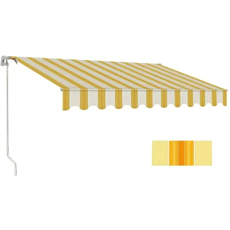 Tenda da Sole Avvolgibile Barra Quadra 250x200 cm Giallo Bianco