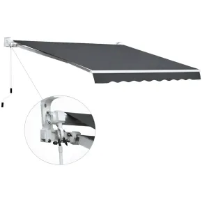 Tenda da Sole Avvolgibile a Barra Quadra 400x250 cm Antracite Esterno 2