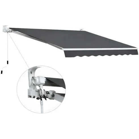 Tenda da Sole Avvolgibile a Barra Quadra 400x250 cm Antracite Esterno