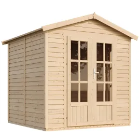Casetta da Giardino in Legno 2x2 m 4 m2 con Pavimento Tegole Marrone