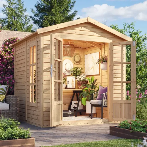 Casetta da Giardino in Legno 2x2 m 4 m2 con Pavimento Tegole Marrone