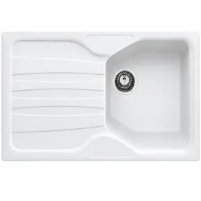 Lavello Cucina 1 Vasca con Gocciolatoio Reversibile Fragranite Bianco 2
