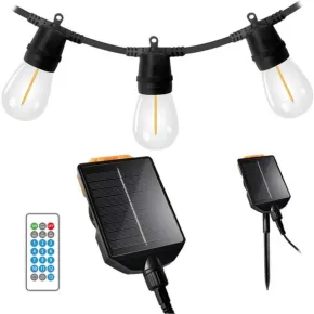 Catena Luci per Gazebo Pergole 10 LED Luce Solare Calda 5m Telecomando