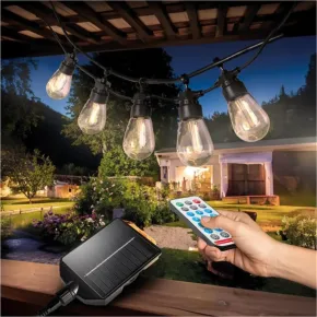 Catena Luci per Gazebo Pergole 10 LED Luce Solare Calda 5m Telecomando 2