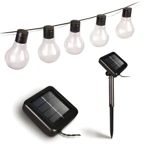 Filo Luci per Gazebo Pergole Energia Solare 10 LED 3W Luce Calda 5m