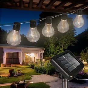 Filo Luci per Gazebo Pergole Energia Solare 20 LED 6W Luce Calda 5m 2
