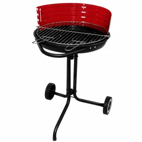 Barbecue Tondo da Esterno a Carbonella Portatile Griglia Regolabile