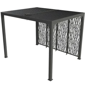 Pergola Bioclimatica 240x300 cm Alluminio Grigio con Pannelli Privacy 2