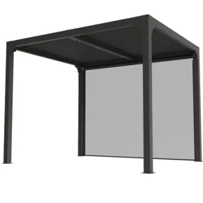 Pergola Bioclimatica in Alluminio 240x300 cm con Telo Laterale Manuale