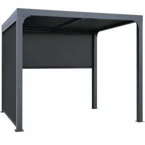 Pergola Bioclimatica da Esterno 240x300 cm 2 Teli Laterali Manuali