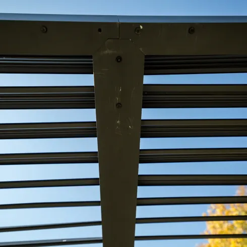 Pergola Bioclimatica in Alluminio 360x300 cm con Tenda e 5 Pannelli
