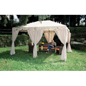 Gazebo 3x4 Acciaio da Esterno Giardino con Copertura Teli Tende Pareti Laterali