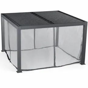 Kit Tenda Zanzariera per Pergola Bioclimatica 360x300 cm Chiusura Zip 2