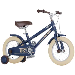 Bicicletta per Bambini 14" Blu Vintage Regolabile con Stabilizzatori
