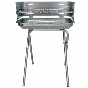 Barbecue da Esterno a Carbonella in Acciaio Regolabile 48x36 cm