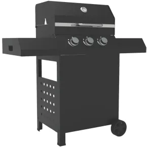 Barbecue a Gas 3 Fuochi 8,5 kW con Coperchio Termometro Pietra Lavica 2