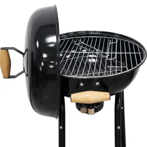 Barbecue a Carbone Rotondo con Griglia Inox Coperchio con Termometro 2