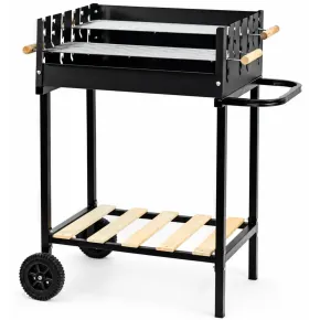 Barbecue a Carbone da Giardino con Ripiano e Griglia Inox Regolabile