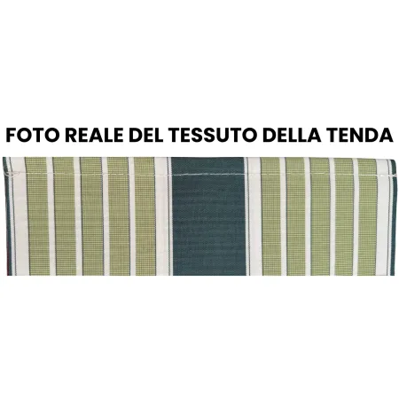 Tenda da Sole Avvolgibile Barra Quadra 250x200 cm Verde Bianco
