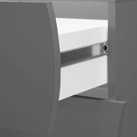 Comodino 2 Cassetti Antracite Opaco in Legno Camera da Letto