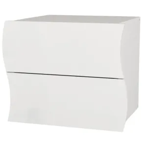 Comodino con 2 Cassetti in Legno Bianco Lucido Camera da Letto
