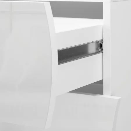Credenza Orizzontale con 6 Cassetti Bianco Lucido per Soggiorno Madia