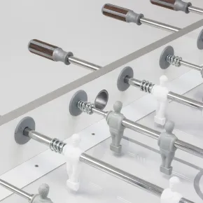 Calciobalilla Bianco con Aste Rientranti Biliardino in MDF Melaminico 2