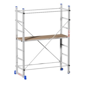 Trabattello h 2.1 Alluminio con Ruote Scala Mobile Ponteggio Bricolage Pittura 2