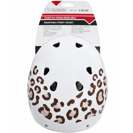 Casco per Bambini Leopardato S 52-55cm per Pattini Skateboard