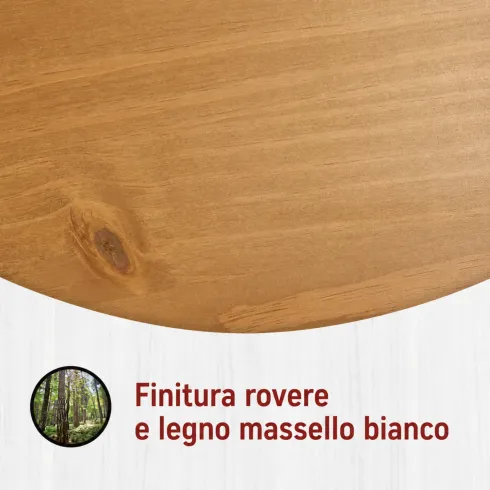 Letto Matrimoniale 180x200 cm Pino Massello Bianco Rovere con Testiera
