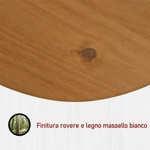 Letto alla Francese 180x200 Pino Massello Bianco Rovere con Cassetto