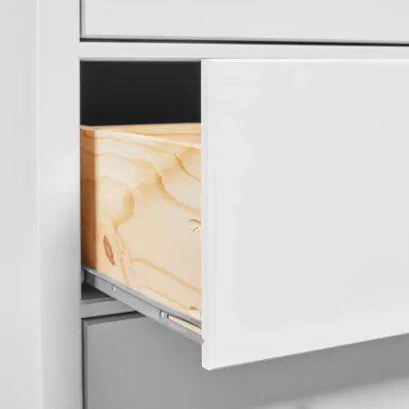 Cassettiera Credenza da Cucina 3 Cassetti in Legno Bianco Moderna