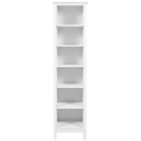 Mobile Libreria Soggiorno Camera Alta in Legno MDF Bianco 6 Ripiani