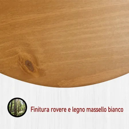 Tavolo da Pranzo in Legno Massello Bianco Rovere Rettangolare