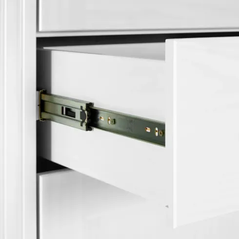 Credenza Alta da Cucina in Legno Bianco Rovere Ante Cassetti Ripiani