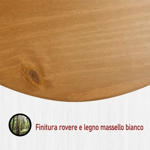 Vetrina Credenza da Salotto con 2 Ante in Legno Massello Bianco Rovere